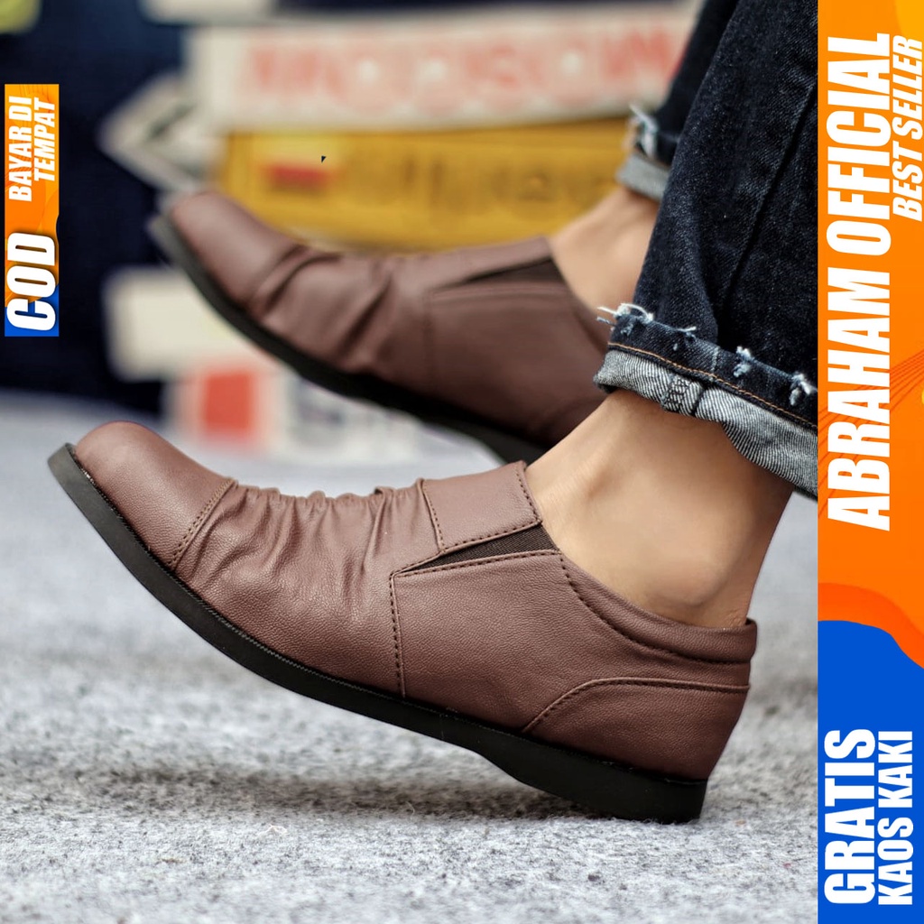 ABRHM x RAST Sepatu Slip On Pria Sepatu Pria Casual Cowo/Cowok Sepatu Kasual Pria Ori Sepatu Kasual Slop Anti Slip Semi Formal Kerja Kuliah Gaya Santai Keren Kekinian Original Murah Terlaris