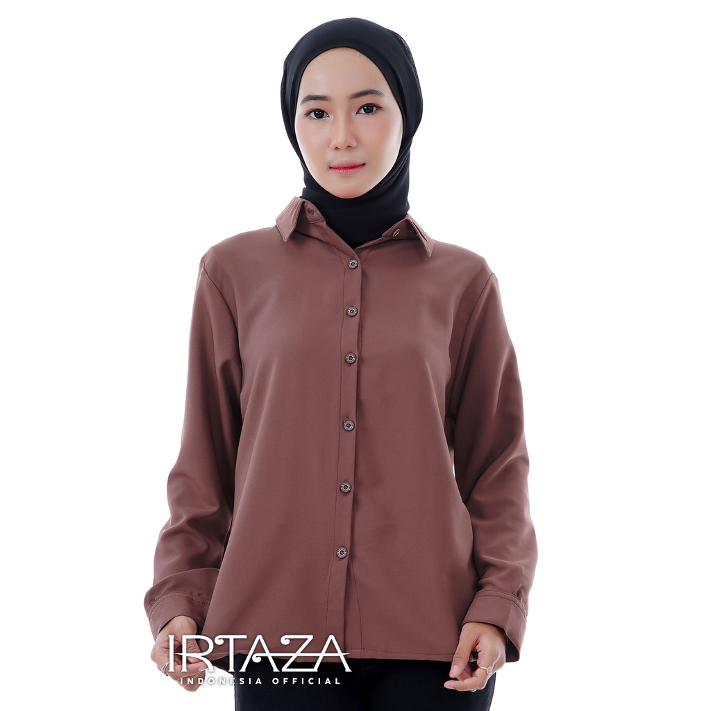 Kemeja Wanita Polos Pretty Woman Basic Original Madame Sexy-Choco