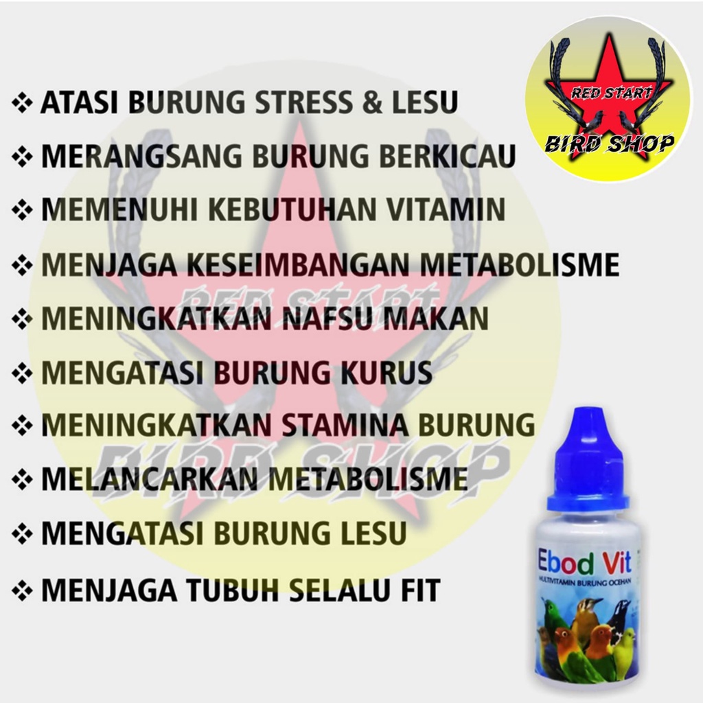 EBOD VIT VITAMIN EBOD JAYA OBAT BURUNG LOVEBIRD KENARI MURAI KACER PLECI MACET BUNYI KURUS