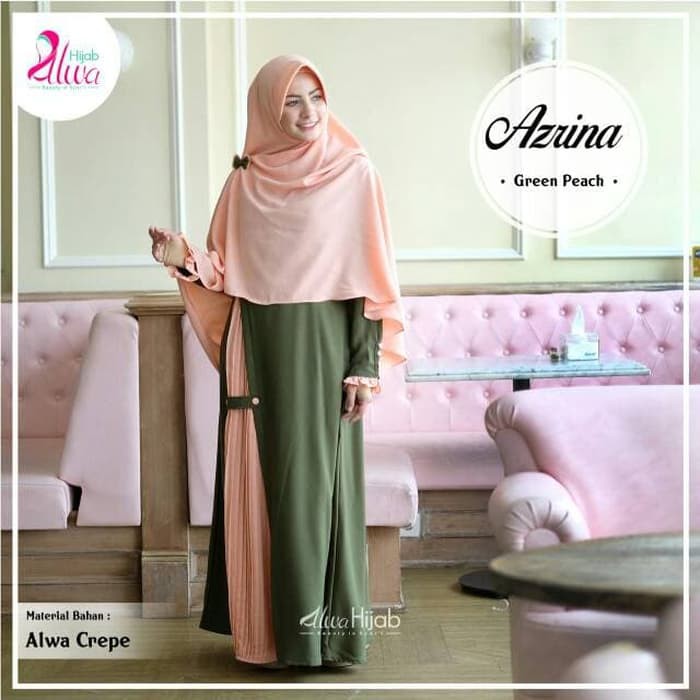 Unik Gamis Azrina set busui wollycrape Alwa hijab Diskon