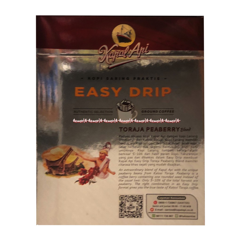 Kapal Api Easy Drip Toraja 5sachet Peaberry Blend Kopi Toraja Bubuk Kapalapi Dengan Saringan Kopi Saring