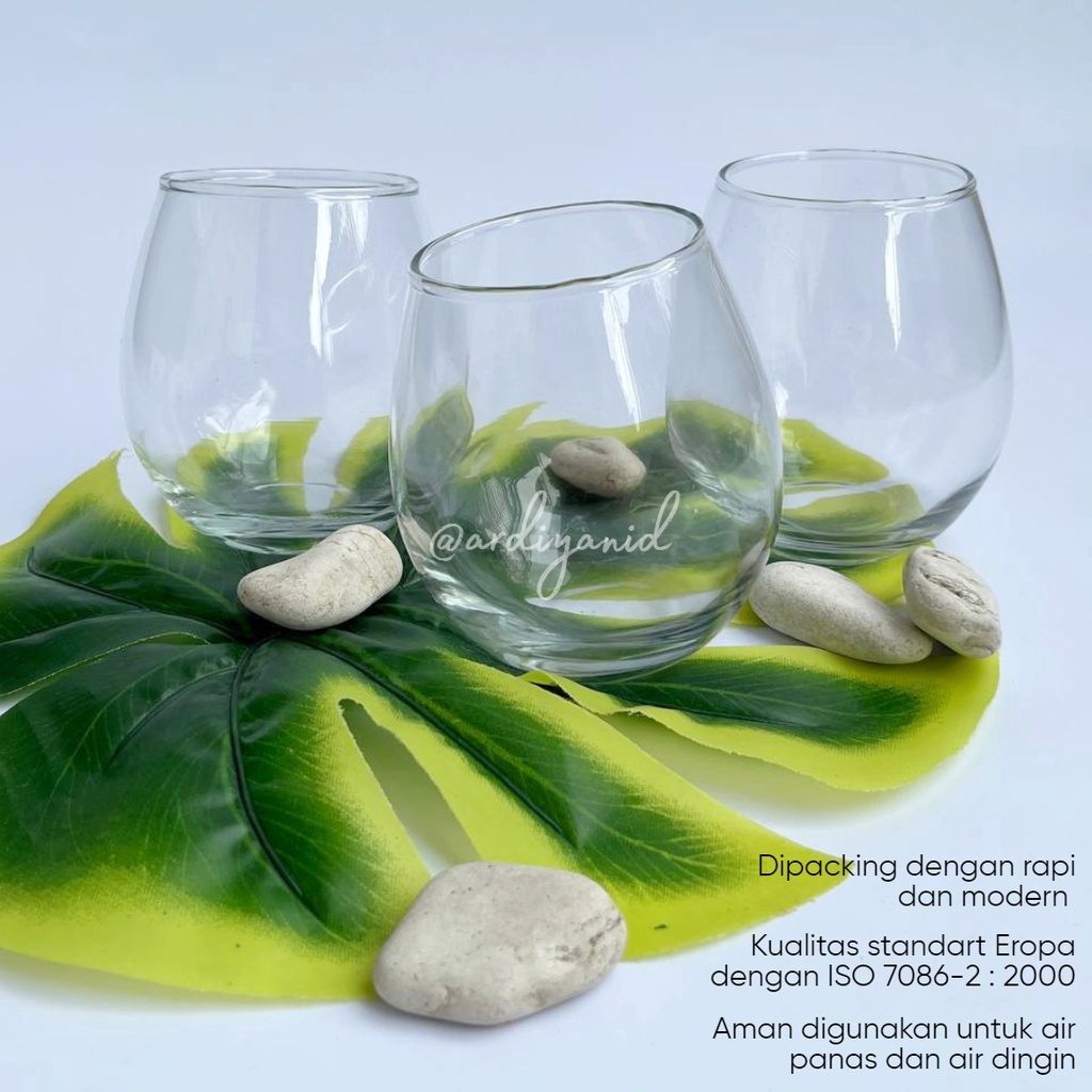 Gelas Kaca Set Bulat Isi 6pcs Seri Tuscany Merek Citinova | Gelas Unik| Gelas Cafe | Hampers Kado Gelas | Souvenir Gelas-1