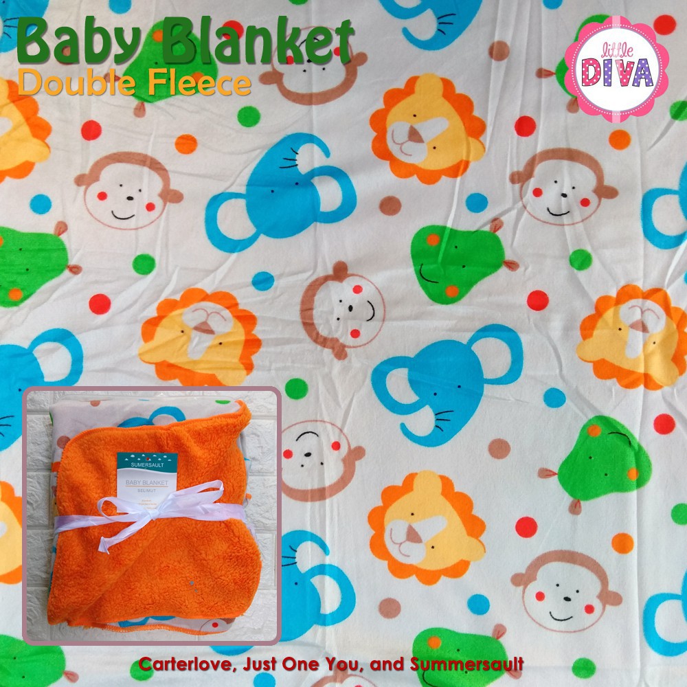 Double Fleece Baby Blanket Boy Girl Selimut Bayi Bolak Balik kado cdf