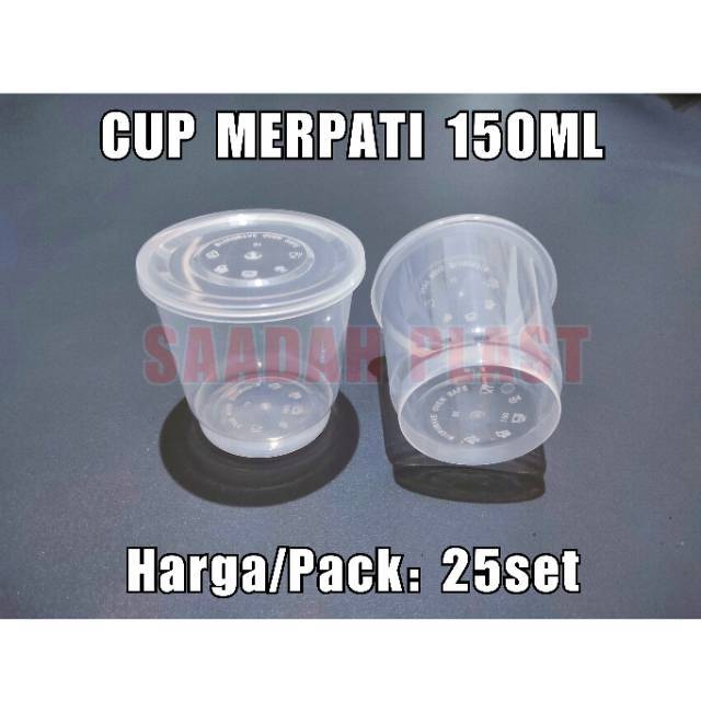 (ISI 25)  Thinwall Cup Puding 150ml Tempat Cake Gelas Sambal Merpati Murah 150 ml OTI