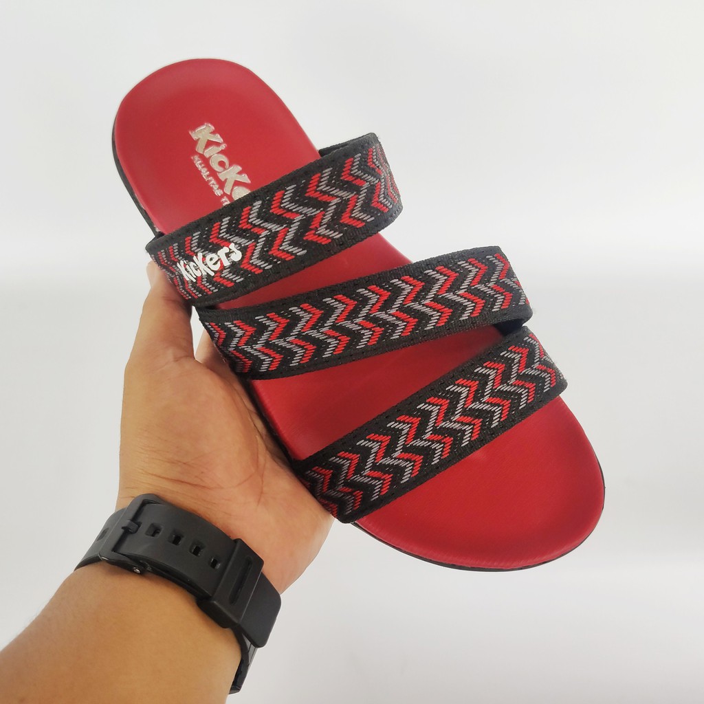Sandal kickers pria warna merah sendal gunung kasual santai