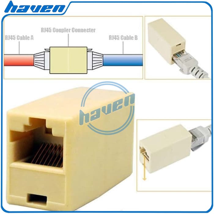 KONEKTOR SAMBUNGAN KABEL LAN RJ45 / BAREL UTP RJ45 /BARREL LAN COUPLER