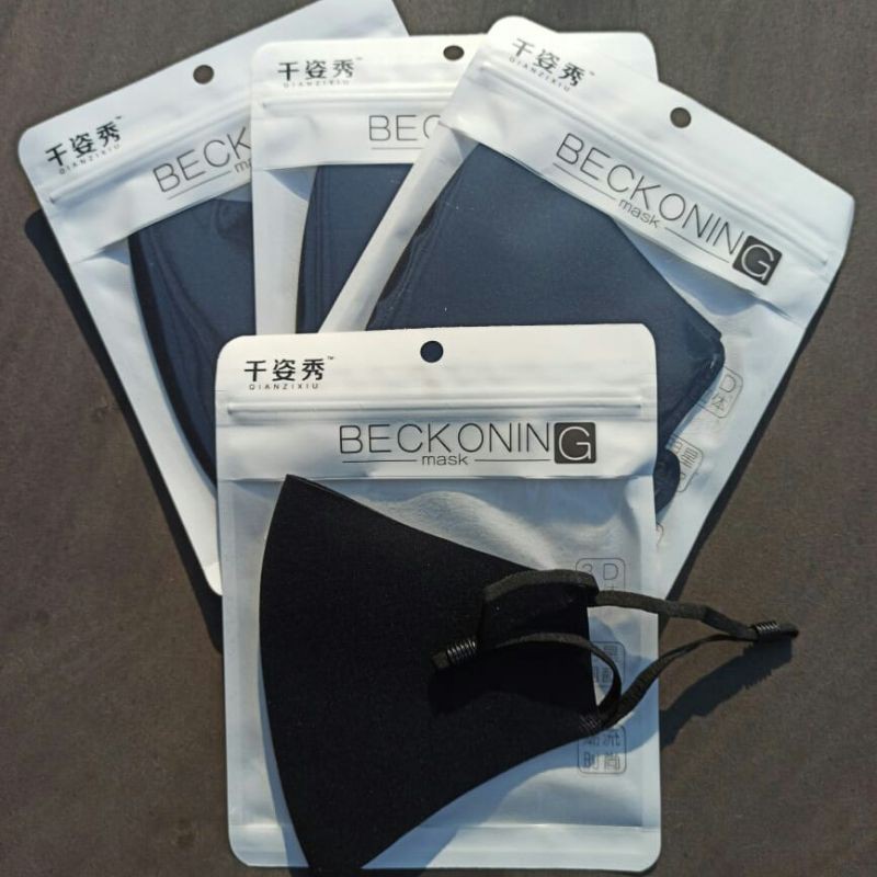 Masker Mulut Sponge Beckoning Hitam Model Clasic High' Quality