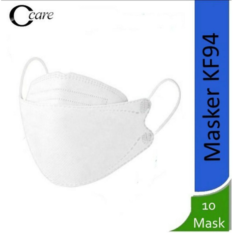 GROSIR MASKER KF94 HITAM PUTIH 4 PLY (100 PCS)