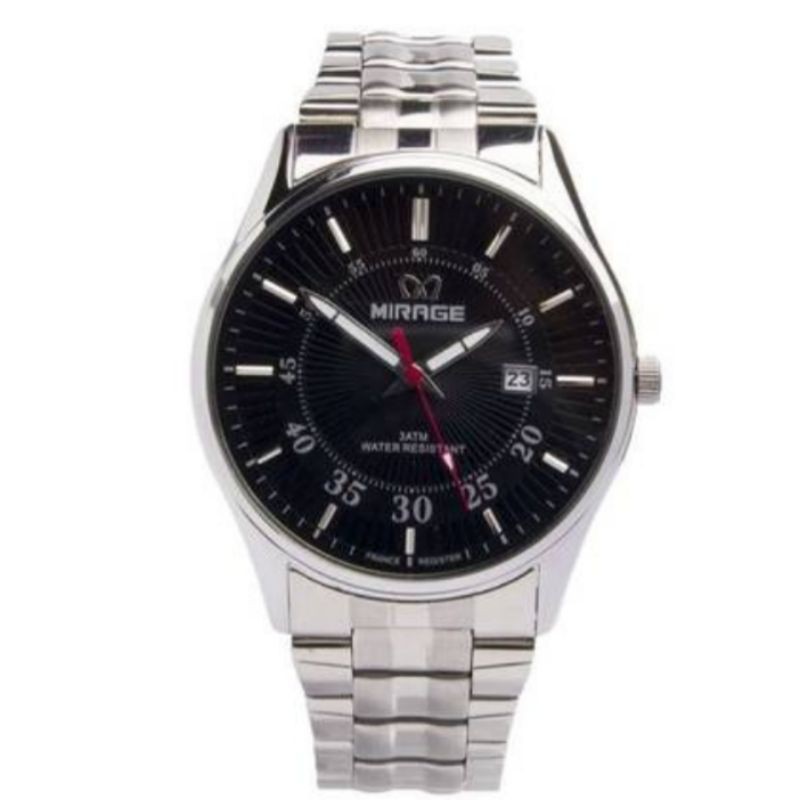 jam tangan pria;MIRAGE 8231BRP-Msilver~ORIGINAL WATER RESISTANT~TGL~STAINLES