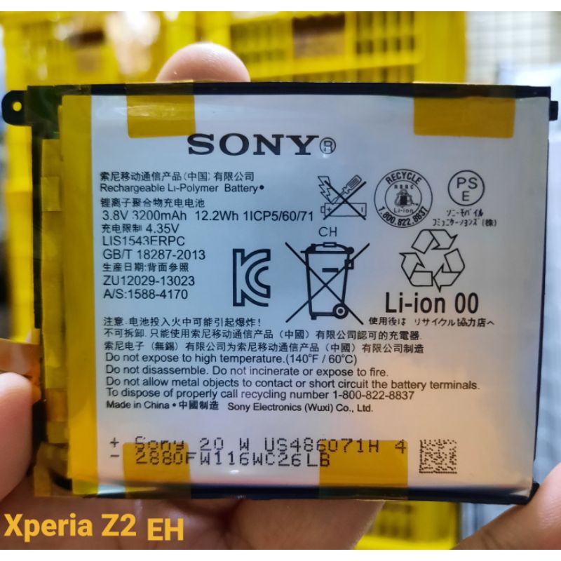 Baterai Xperia Z2 D6503 D6502 Lis1543erpc ORIGINAL