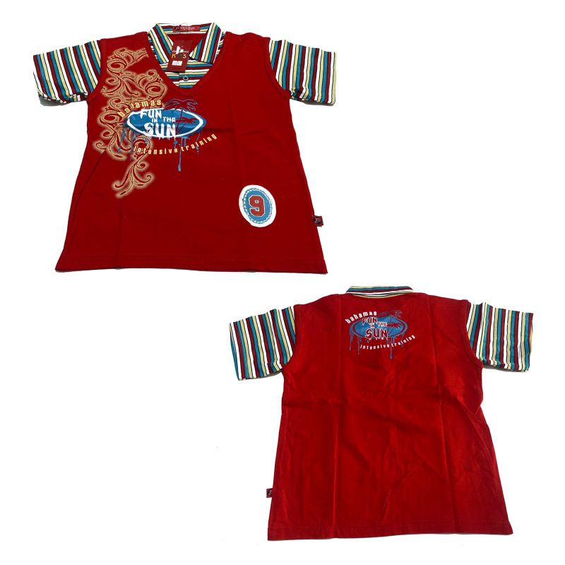 Baju Anak Laki - Laki Salur Merah