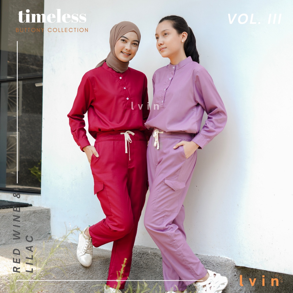 [ Lvin ] Vol III -  Baju OKA Kerah Bulat Celana Reguler fit Lengan Panjang / Baju Jaga /Set Baju Celana Jaga Oka / Dokter Lengan Panjang / Baju OK Seri Timeless