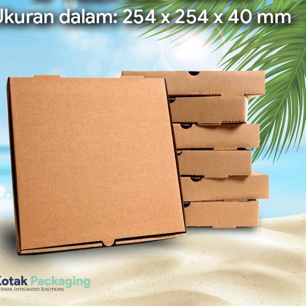 

➮ Kardus Kotak Pizza 25 x 25 x 4 Kraft Cokelat Karton Kemasan Box pitsa ☏