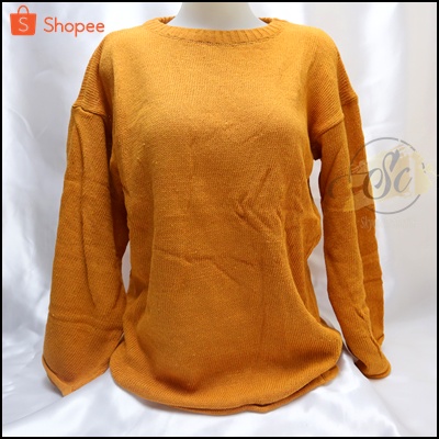 [✅COD]SWEATER RAJUT WANITA ZERO QUALITY SUPER PREMIUM / ATASAN OVERSIZE || SWEATER POLOS-MUSTARD