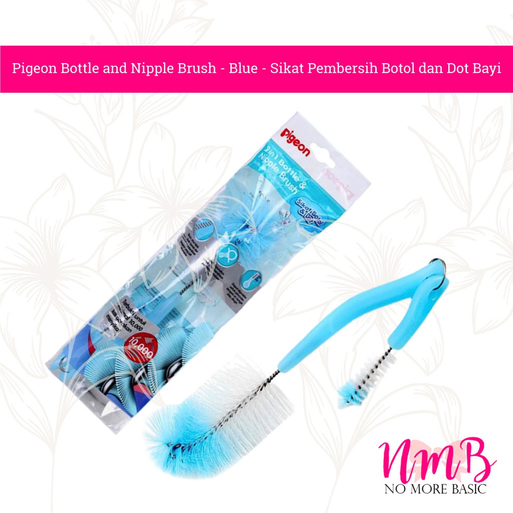 Pigeon Bottle and Nipple Brush - Blue - Sikat Pembersih Botol dan Dot Bayi