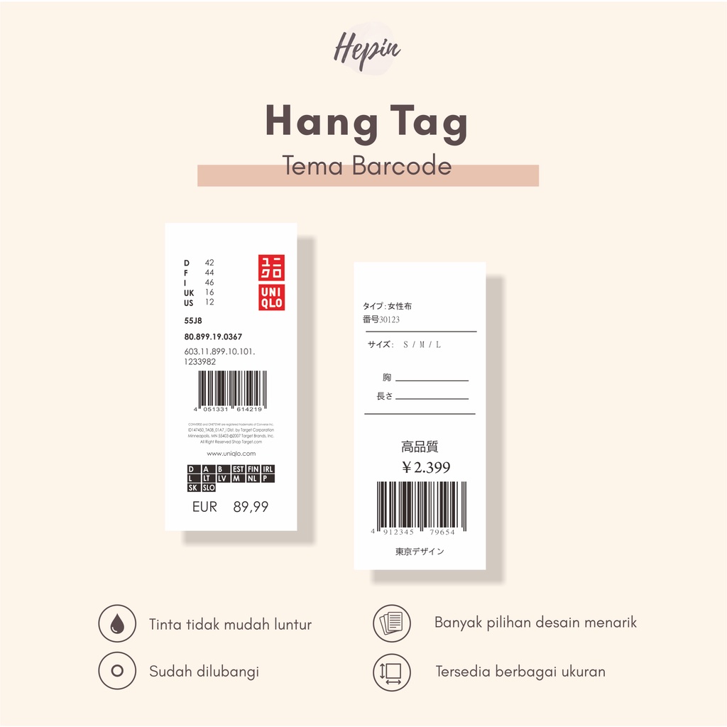 

hang tag murah edisi BARCODE/label tag