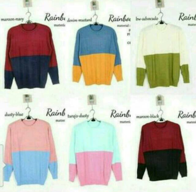 Adeline Sweater/ Pakaian Hangat/ Baju Muslim Wanita Modern Double Warna Harga Murah