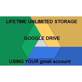 Google Drive - Unlimited Storage - Unlimited Space with Lifetime usage USING YOUR OWN gmail account