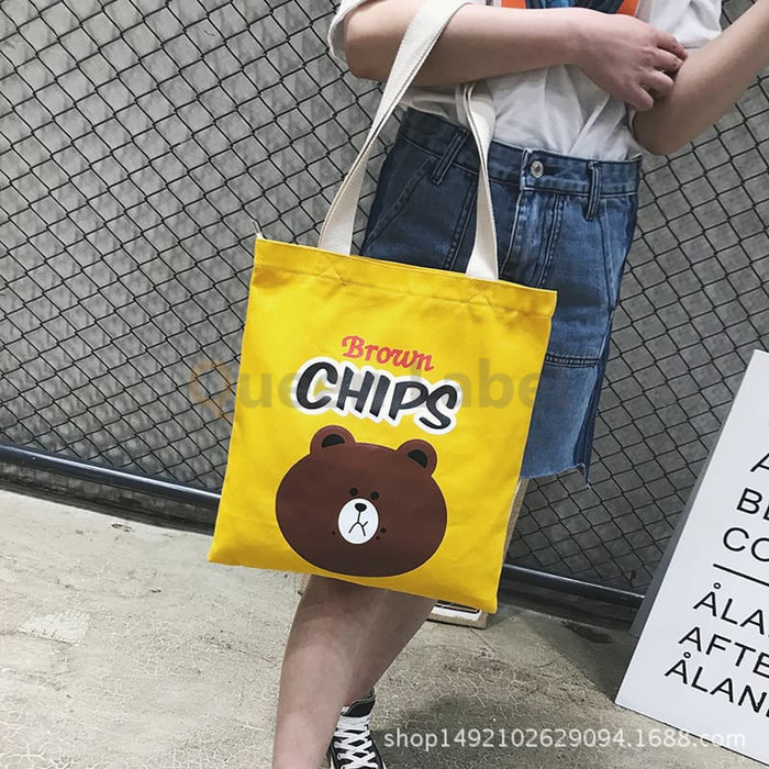 

Queen Label - Canvas Tote Burger Bear
