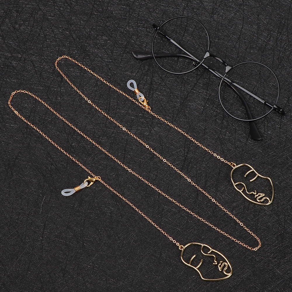 TOP Women Men Glasses Holder Strap Non-slip Eyewear Braid Glasses Chain Holder Necklace Fashion Outdoor Sports Metal Sunglasses Lanyard