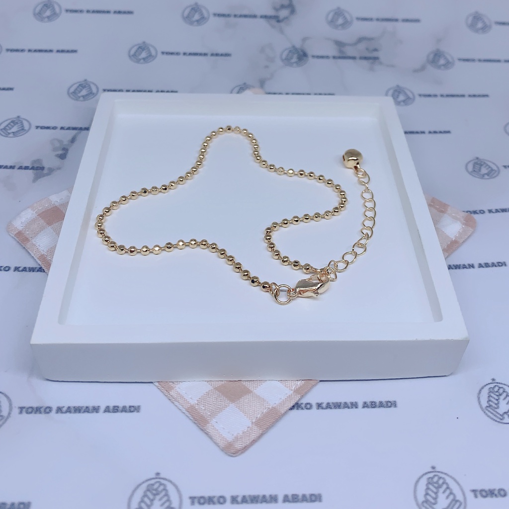 Xuping Gold Gelang Kaki Wanita Motif Rantai Biji Lada Anti Karat *12