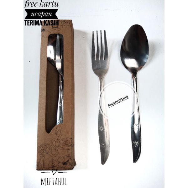 souvenir sendok garpu stainless + box