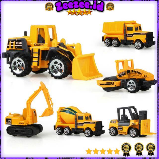 Mainan Truck Konstruksi Diecast paket 6 pcs mobil mobilan truck construction toys