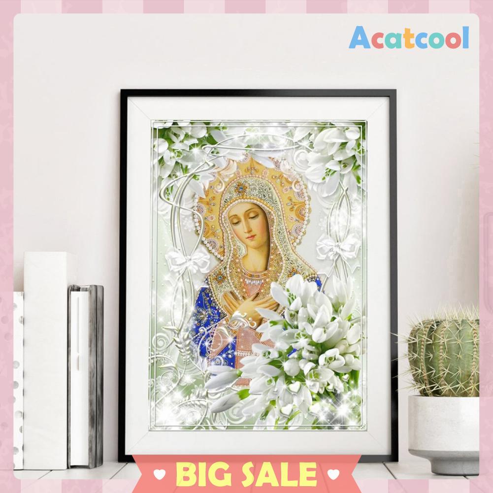 Lukisan Sulaman Berlian 5D Jahitan Bersilang Desain Jesus Woman DIY, 40x50cm