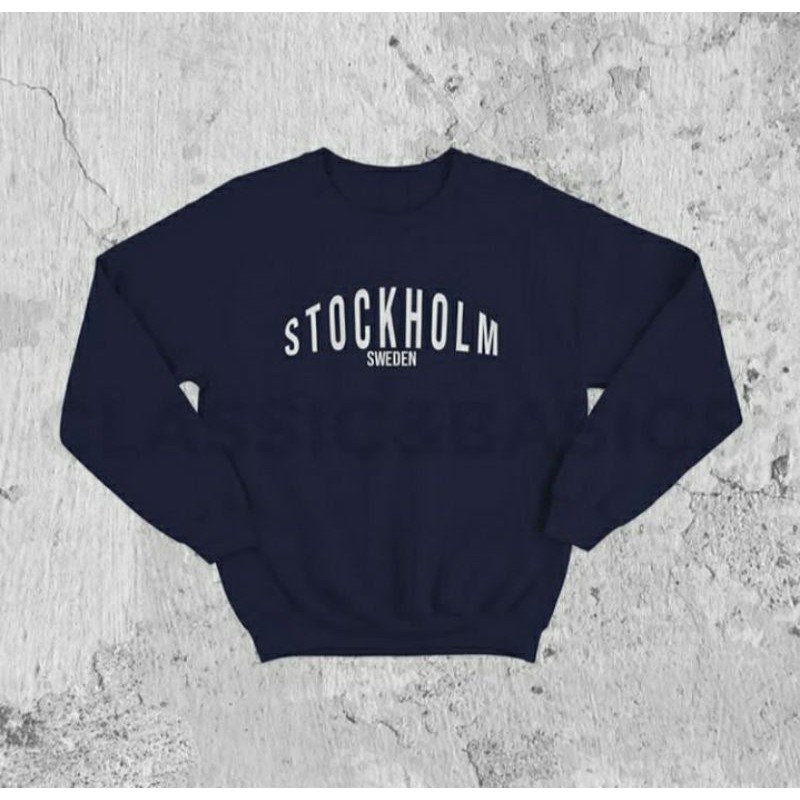 (COD) Men's Sweater STOCKHOLM SWEDEN Big Size S - XXXXXL(6XL)/  Jaket Sweatshirt Loose Long Sleeve Street Style JUMBO ALLSIZE Pria Wanita