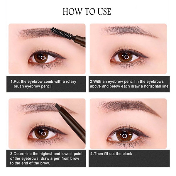 Lameila Eyebrow Pencil Drawing Eye Brow 2 In 1 / Double Head Eye Brow Pencil / Pensil Alis Putar Waterproof / TV-24