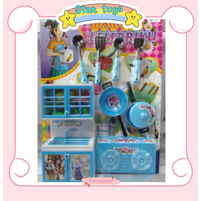Mainan Kichchen Set Wow Lemariku | Masak - masakan dapur set Furniture Oven, Lemari Piring, Wastafel