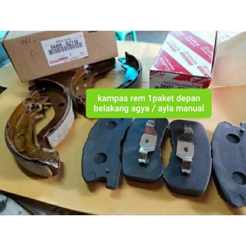 Jual Kampas Rem Paket Depan Belakang Agya Ayla Manual Original Shopee Indonesia