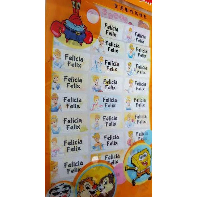 

Label Nama Waterproof Cinderella