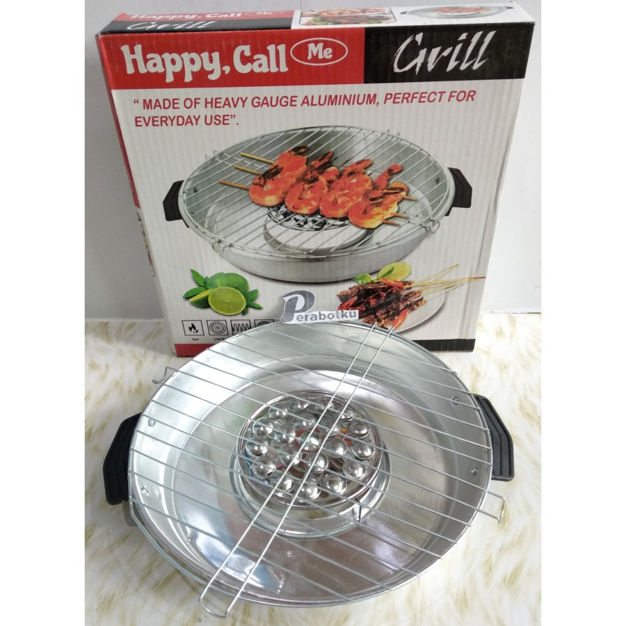 Alat Pembakaran Ikan Sosis BBQ Happy Call Grill 30 Cm / Panggangan Sate
