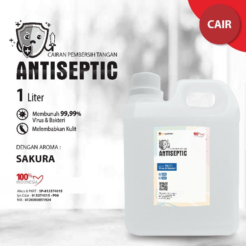 R-CLEAN Cairan Antiseptic Handsanitizer cair putihan aneka aroma kemasan jurigen 1 liter