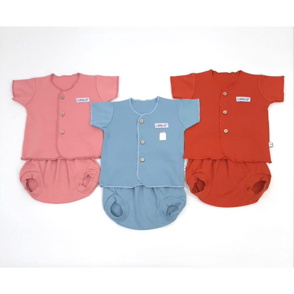 Setelan Baju Bayi Girl Lengan Pendek + Celana Pop 3 Pcs - Setelan Baju Bayi Little Queen