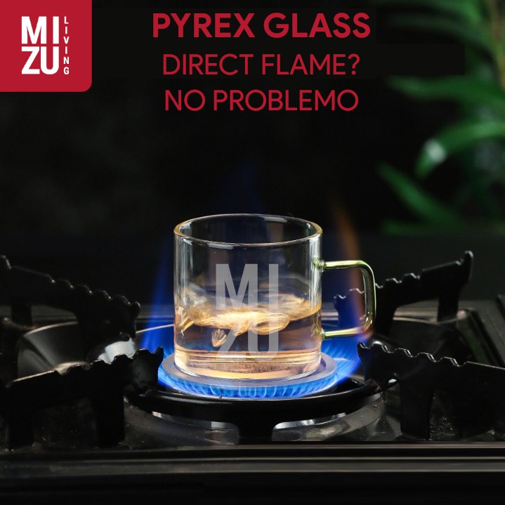 MIZU CARINA 6in1 SET Cangkir Kaca 120ml Gelas Pyrex Kuat Tough Borosilicate Glass Cup