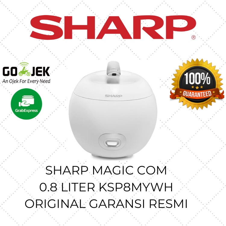 Sharp Rice Cooker Mini 3in1 0.8 Liter KS P8MY WH Magic Com Murah / Mejikom / Mejicom Apel Putih