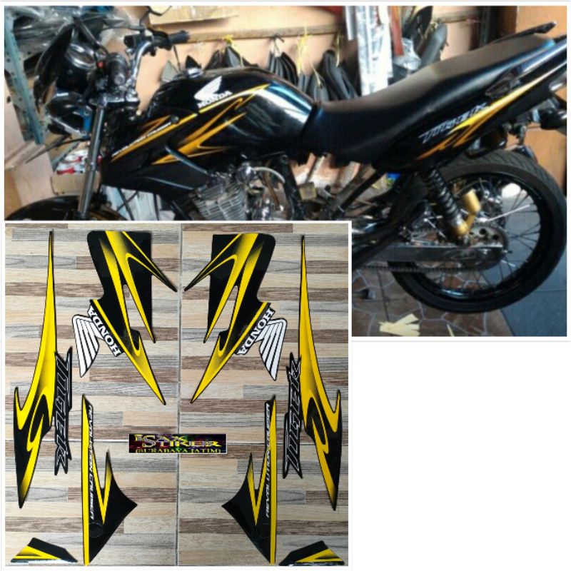 striping original Honda Tiger revo kuning tahun 2012 2013