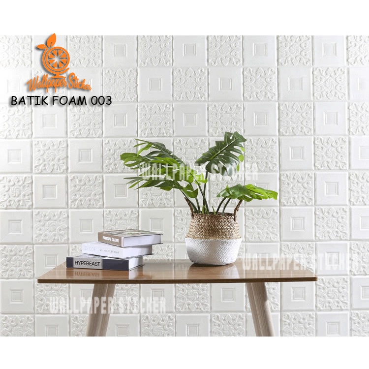 COD Termurah wallpaper foam batik kubik UK 70cm x 77cm wallsticker brickfoam Stiker Dinding Worldhome66