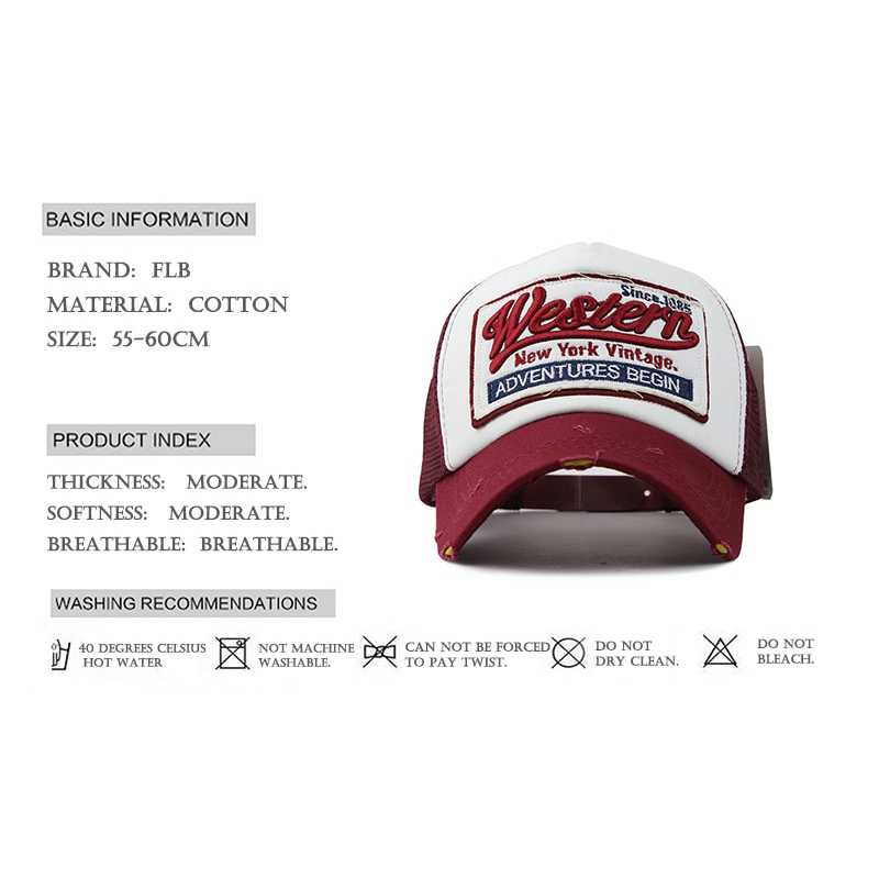 (100% BARANG ORI) FLB Topi Trucker Baseball Cap Snapback Mesh Model Western NewYork F207