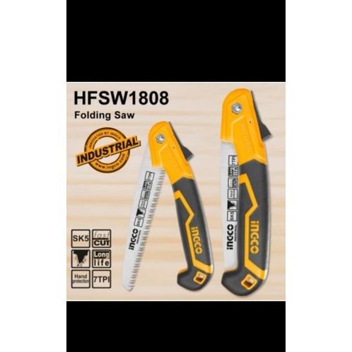 GERGAJI KAYU PIPS LIPAT FOLDING SAW (7" /180mm) FAS CUT INGCO HFSW1808