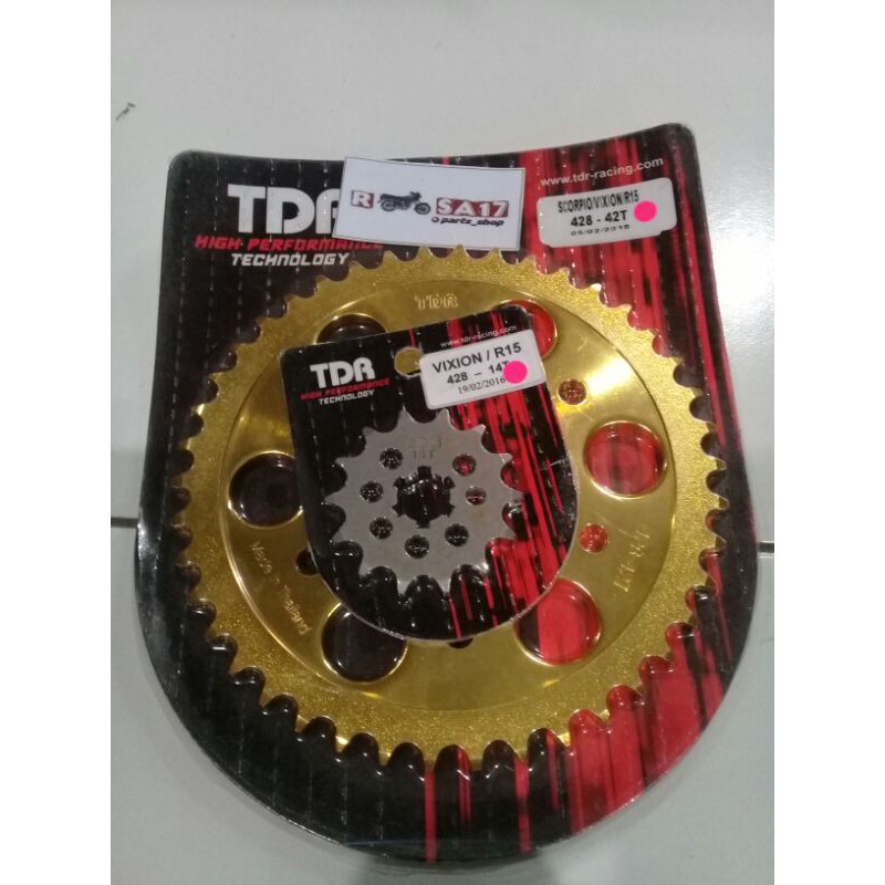 PAKET GEAR TDR DEPAN & BLK VIXION/R15 V1 V2/ XABRE / TDR ORIGINAL