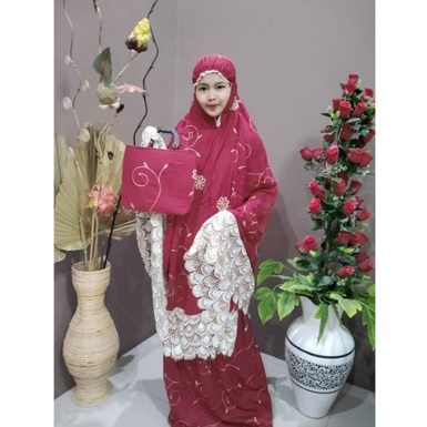 Mukena jumbo dewasa motif teratai