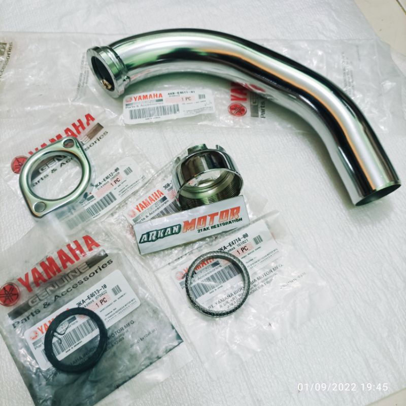 LEHER KNALPOT SET CINCIN PAKING KNALPOT CHROME RXKING RX KING ORIGINAL