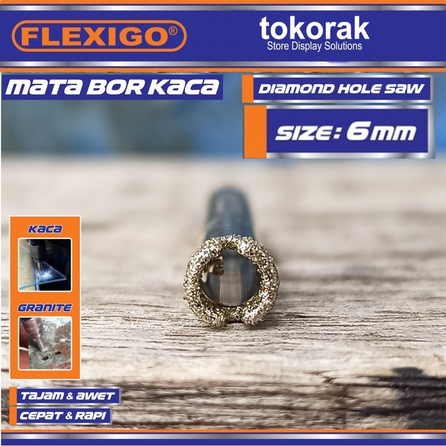 MATA BOR KACA 6 MM FLEXIGO - MATA BOR GRANITE - DIAMOND HOLE SAW