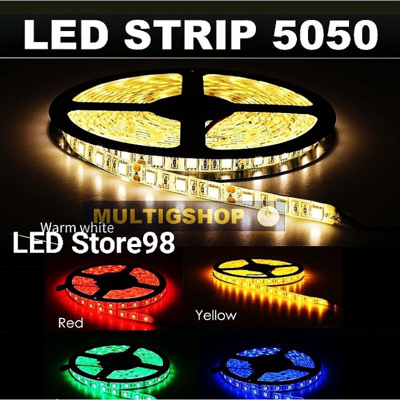 LED Strip 5050 non water proof SINGGEL COLOUR 12 Volt