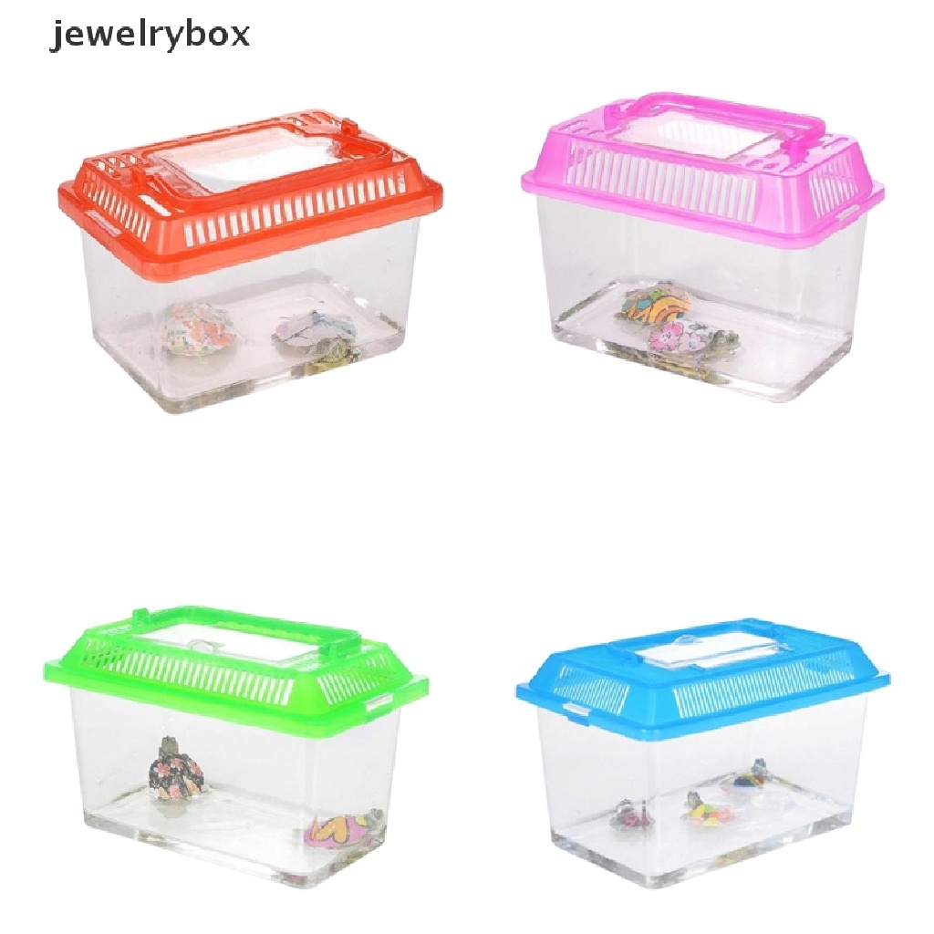 (jewelrybox) Kotak Penyimpanan Ikan / Kura-Kura Bahan Plastik Transparan Portable