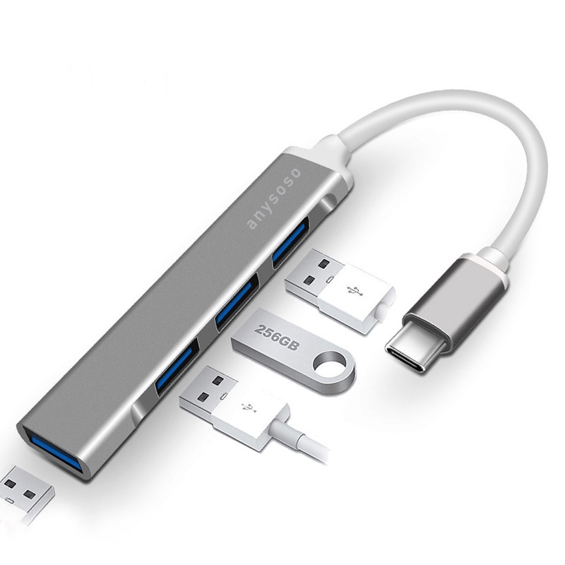 Hub Splitter 4 Port USB 3.0 Tipe C Kecepatan Tinggi 2022