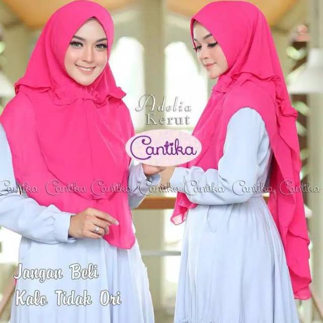 KHIMAR REMPEL 2 LAYER ADELIA KERUT ORI BY CANTIKA